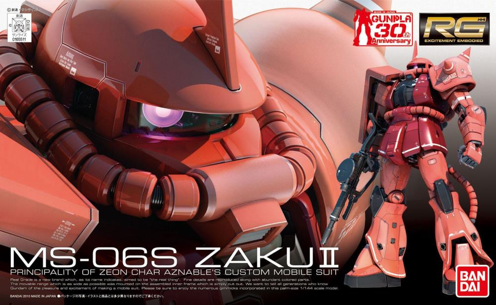 Mobile Suit Gundam RG MS-06S Char's Zaku II 1/144 Scale Model Kit #02