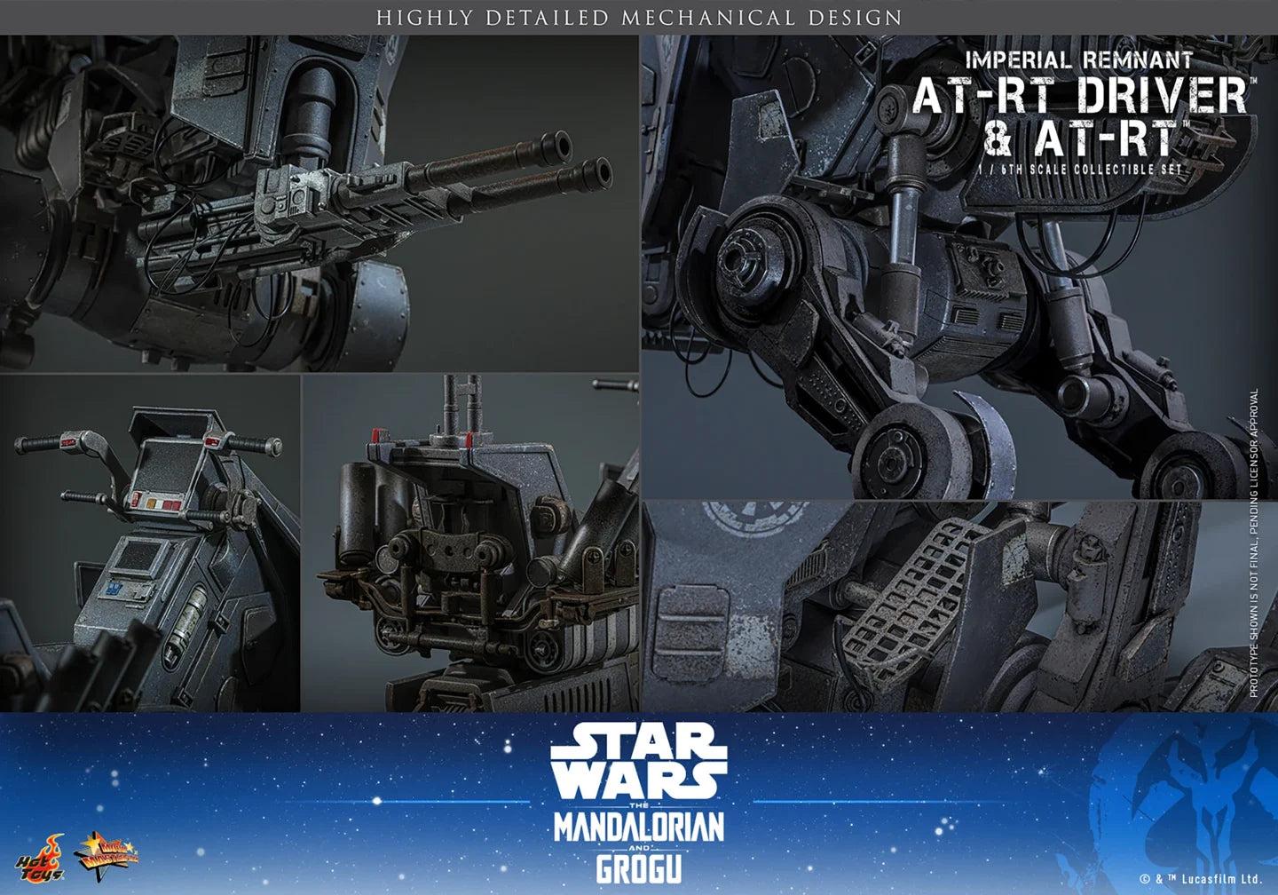 Pre-Order: Star Wars: The Mandalorian & Grogu MMS875 Imperial Remnant AT-RT Driver and AT-RT 1/6th Scale Collectible Figure and Vehicle Accessory
