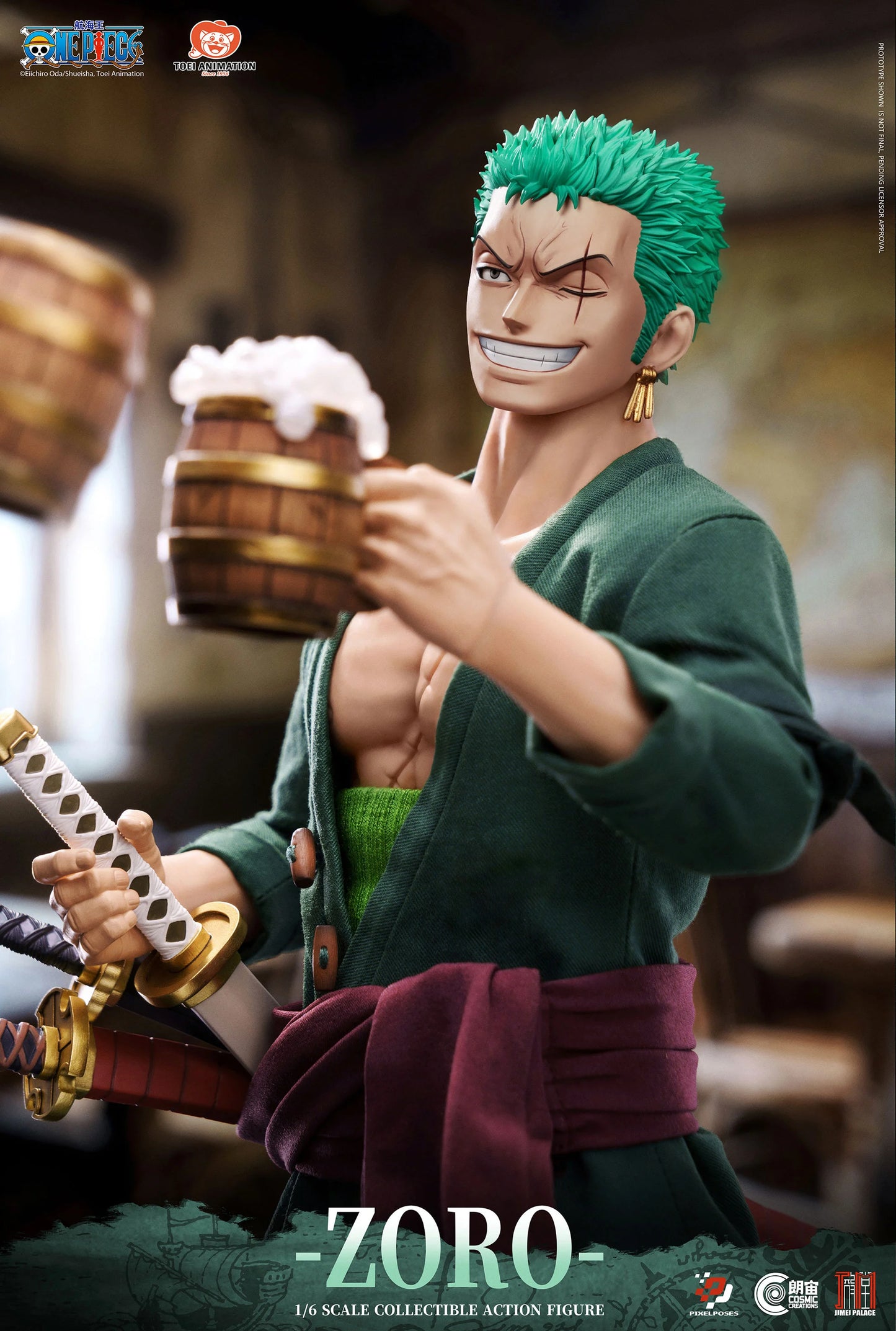 Pre-Order: One Piece Pixel Poses Roronoa Zoro (Standard Ver.) 1/6 Scale Action Figure