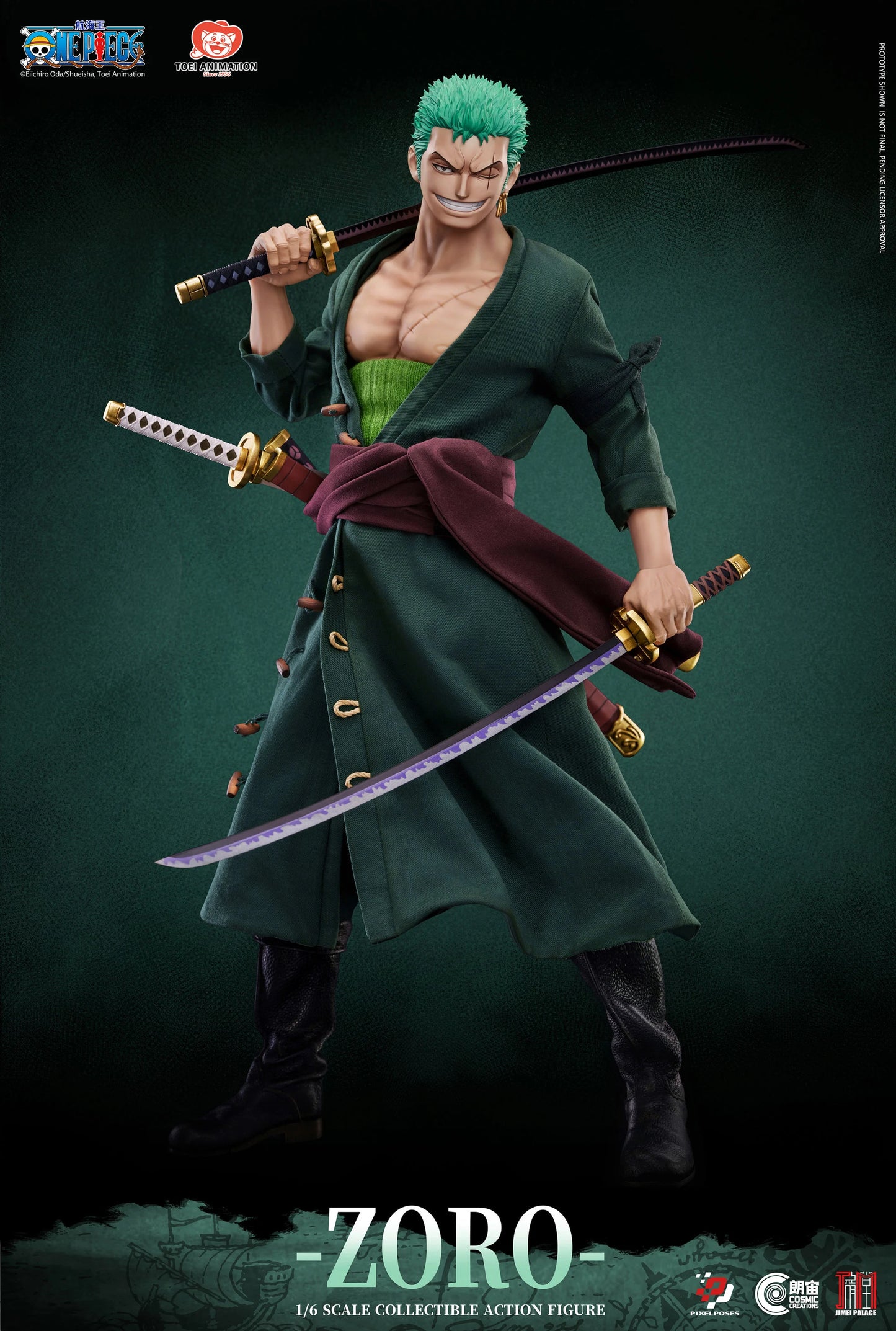 Pre-Order: One Piece Pixel Poses Roronoa Zoro (Standard Ver.) 1/6 Scale Action Figure