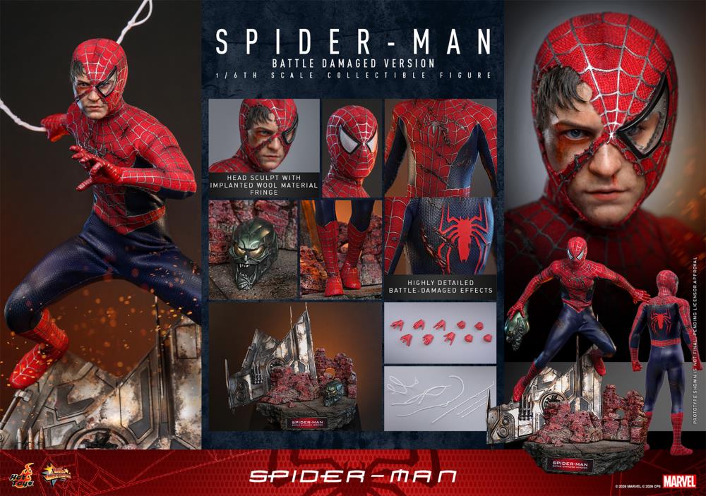 Pre-Order - Spider-Man (2002) MMS859 Spider-Man (Battle Damaged Ver.) 1/6th Scale Collectible Figure