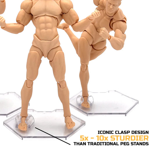 Elevate Figure Displays  Luna Series: Peg-Free Footstands - Clear - Designed for Figures 4in-7in