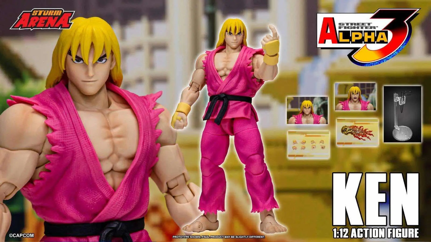 Street Fighter Alpha 3 Storm Arena Ken (V-ISM Pink Variant) - Toyco Exclusive - 1/12 Scale Action Figure