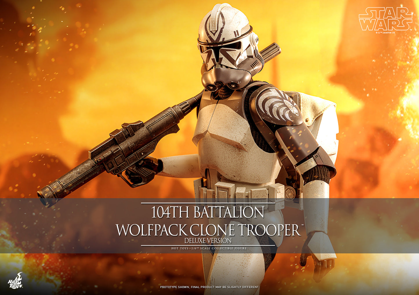 Star Wars: The Clone Wars TMS143 104th Battalion Wolfpack Clone Trooper Deluxe 1/6th Scale Collectible Figure
