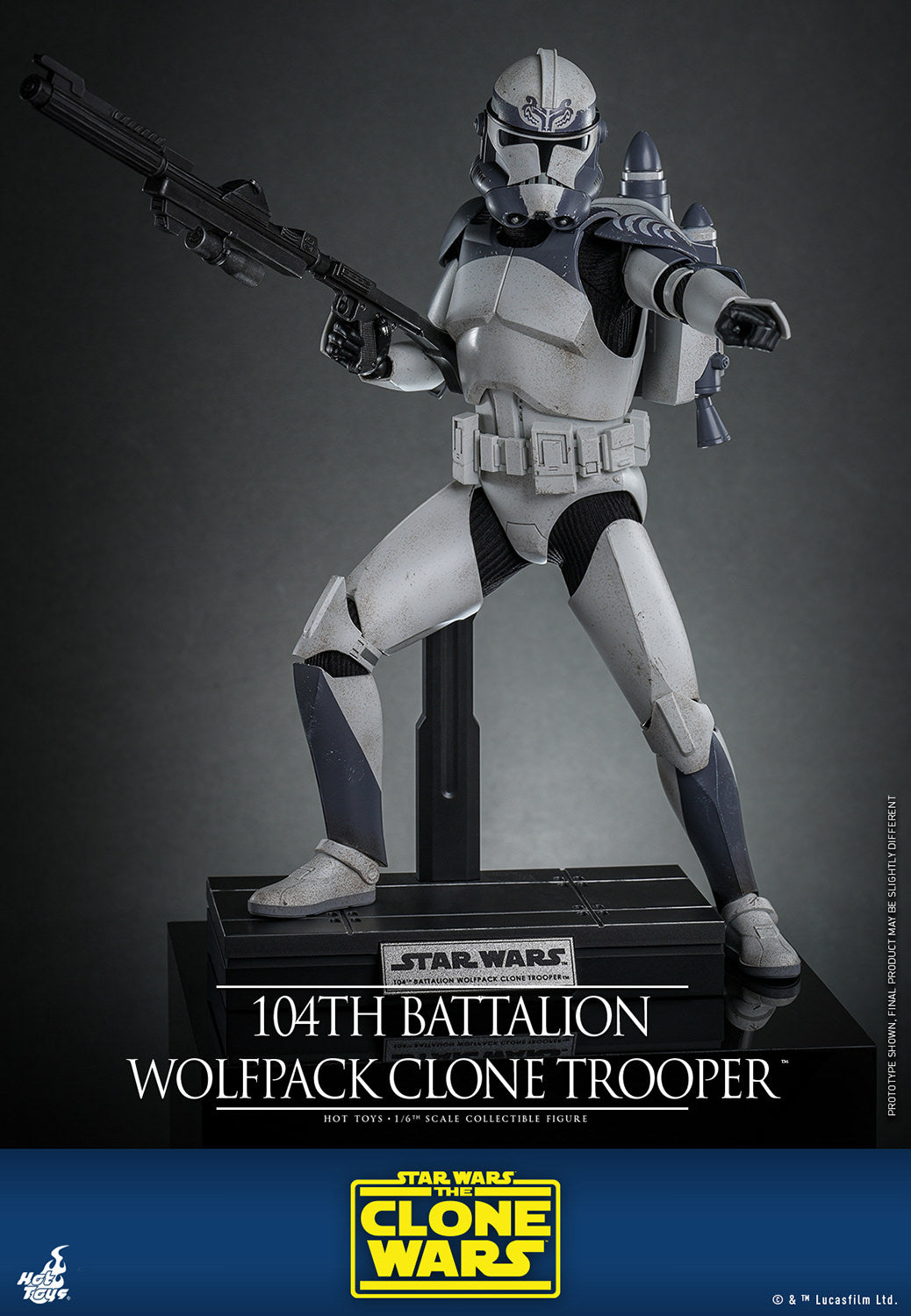 Star Wars: The Clone Wars TMS142 104th Battalion Wolfpack Clone Trooper 1/6th Scale Collectible Figure
