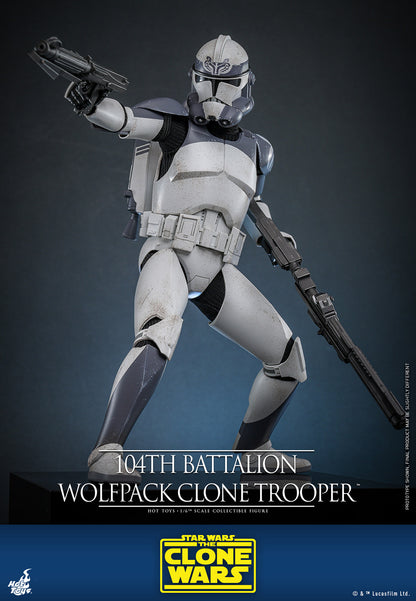 Star Wars: The Clone Wars TMS142 104th Battalion Wolfpack Clone Trooper 1/6th Scale Collectible Figure