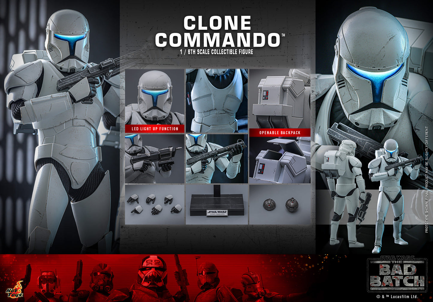 Star Wars: The Bad Batch TMS131 Clone Commando 1/6th Scale Collectible Figure
