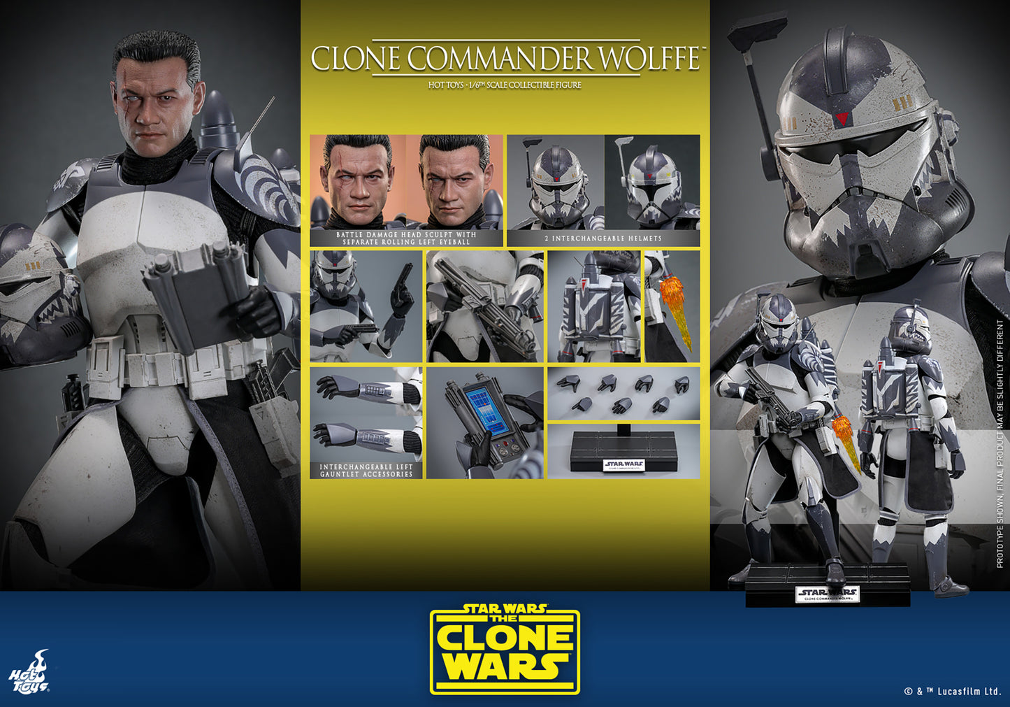 Star Wars: The Clone Wars TMS141 Clone Commander Wolffe 1/6th Scale Collectible Figure