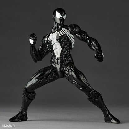 Black and white superhero action figure on a gray background with Marvel logo.
