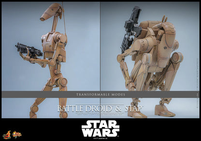 Pre-Order: Star Wars: The Phantom Menace MMS887 Battle Droid & STAP 1/6th Scale Collectible Figure and Vehicle Accessory