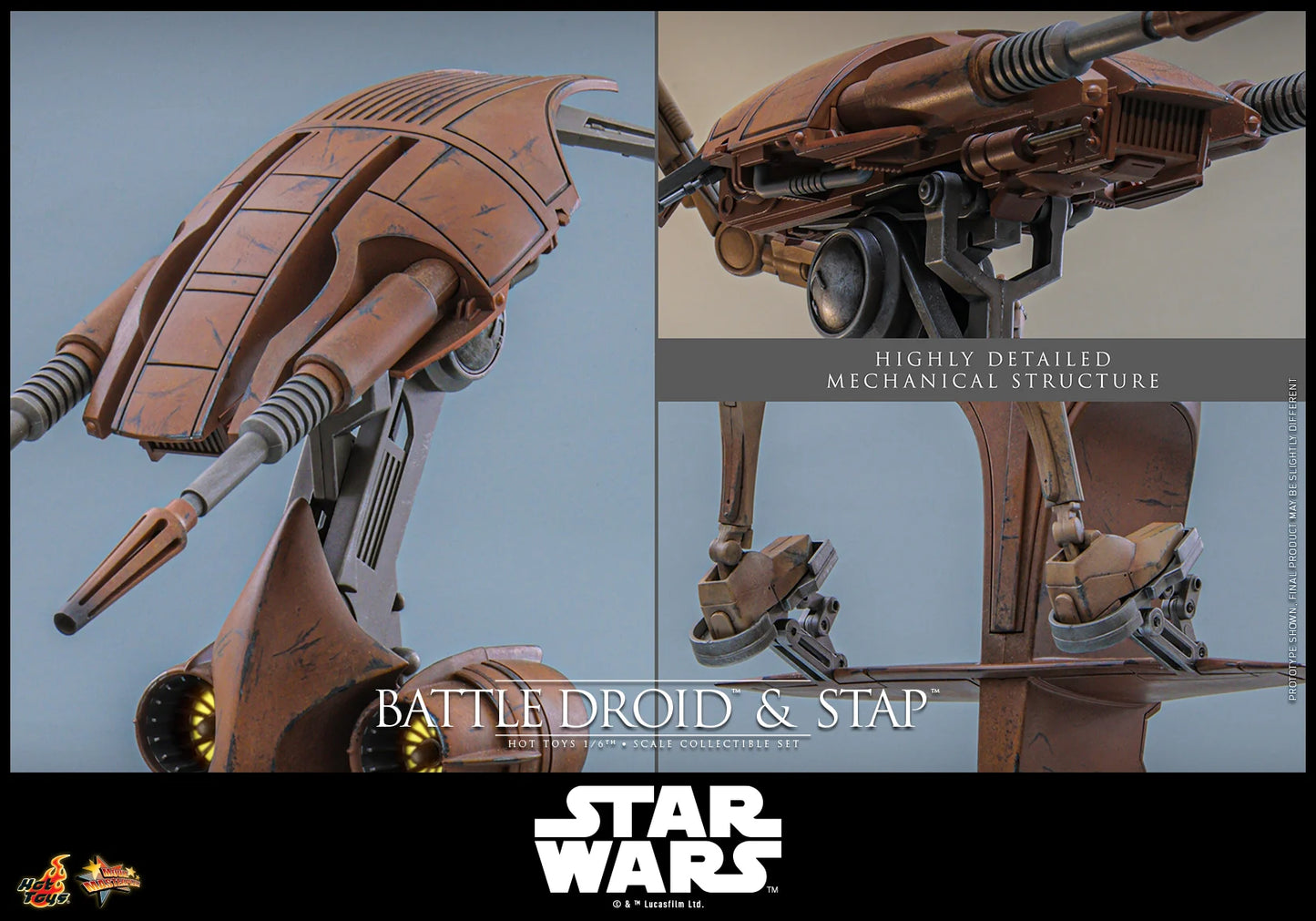 Pre-Order: Star Wars: The Phantom Menace MMS887 Battle Droid & STAP 1/6th Scale Collectible Figure and Vehicle Accessory