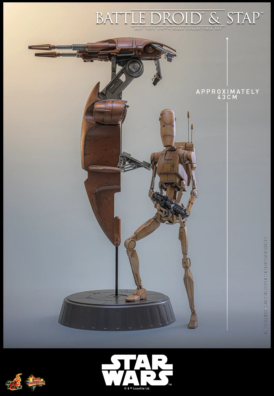 Pre-Order: Star Wars: The Phantom Menace MMS887 Battle Droid & STAP 1/6th Scale Collectible Figure and Vehicle Accessory