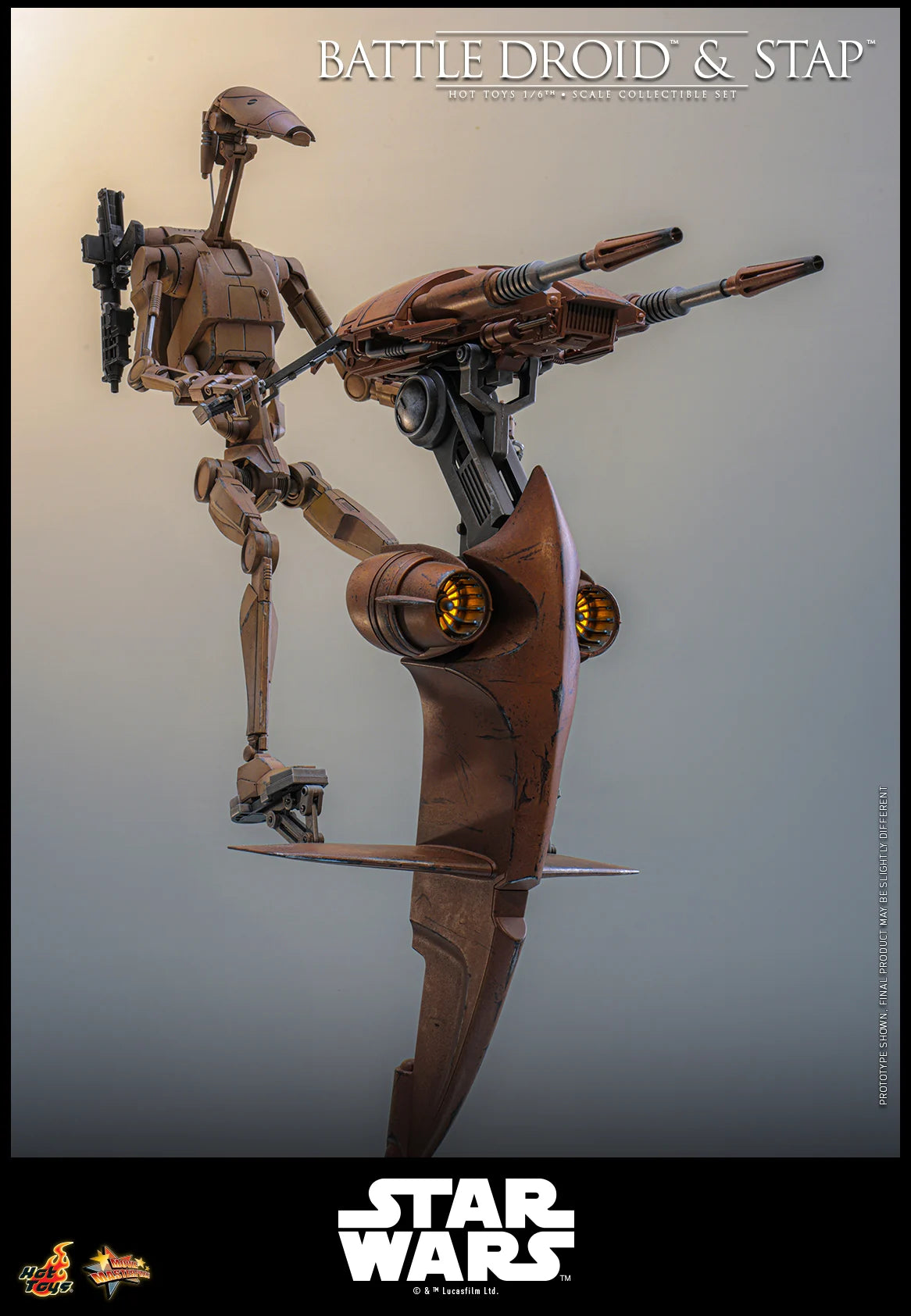 Pre-Order: Star Wars: The Phantom Menace MMS887 Battle Droid & STAP 1/6th Scale Collectible Figure and Vehicle Accessory