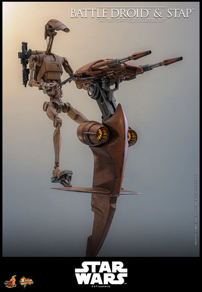 Pre-Order: Star Wars: The Phantom Menace MMS887 Battle Droid & STAP 1/6th Scale Collectible Figure and Vehicle Accessory