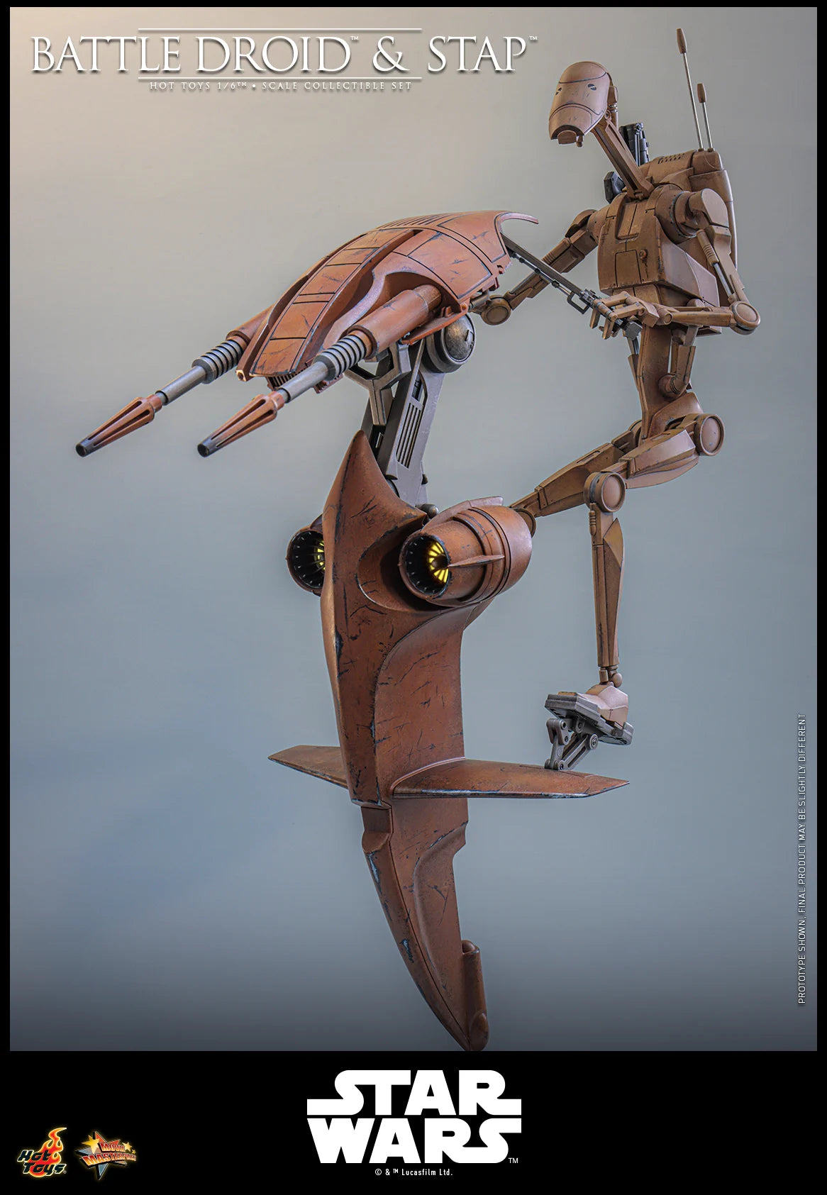 Pre-Order: Star Wars: The Phantom Menace MMS887 Battle Droid & STAP 1/6th Scale Collectible Figure and Vehicle Accessory