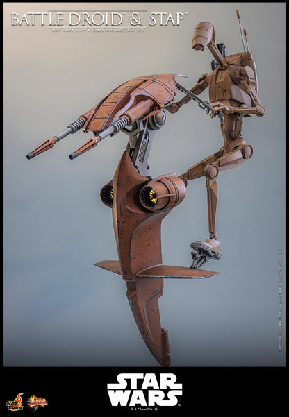 Pre-Order: Star Wars: The Phantom Menace MMS887 Battle Droid & STAP 1/6th Scale Collectible Figure and Vehicle Accessory
