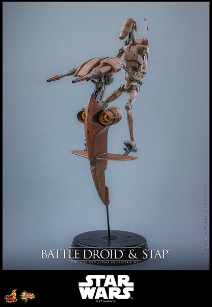 Pre-Order: Star Wars: The Phantom Menace MMS887 Battle Droid & STAP 1/6th Scale Collectible Figure and Vehicle Accessory