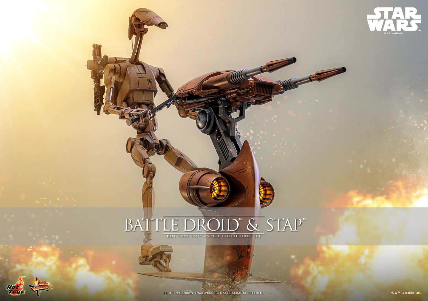 Pre-Order: Star Wars: The Phantom Menace MMS887 Battle Droid & STAP 1/6th Scale Collectible Figure and Vehicle Accessory