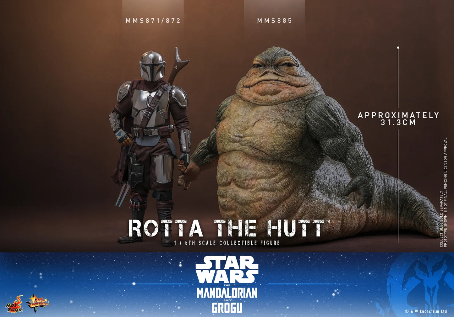 Pre-Order:Star Wars: The Mandalorian & Grogu MMS885 Rotta the Hutt 1/6th Scale Collectible Figure