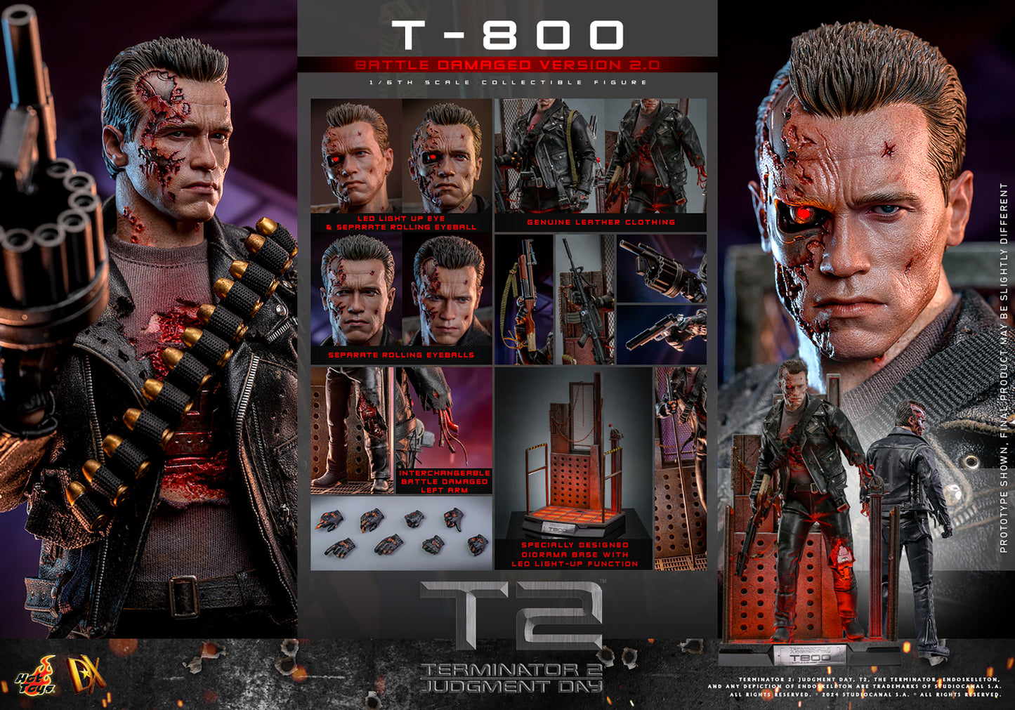 Terminator 2: Judgement Day DX46 T-800 (Battle Damaged Version 2.0) 1/6th Scale Collectible Figure
